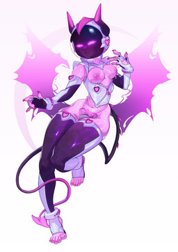 astronaut breasts cleavage_cutout clothing cutout energy_wings female fingerless_gloves gloves glowing glowing_eyes handwear horn legwear leotard nipples pink_body pink_eyes pubic_tattoo shadow_face simple_background skindentation solo space spacesuit spade_tail stirrup_legwear stirrup_stockings stockings tail tattoo thigh_highs translucent translucent_clothing unusual_anatomy unusual_wings wide_hips wings dragoumare demon demon_humanoid humanoid hi_res