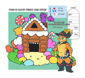 anthro belt boots building candy candy_cane cape clothing cupcake dessert donation_drive food footwear fur gingerbread_house green_eyes gumdrop_(food) half-closed_eyes hat headgear headwear house lollipop male melee_weapon meter narrowed_eyes number orange_body orange_fur rapier shoes smile solo standing sword text weapon weight_meter whiskers cleanplague dreamworks puss_in_boots_(franchise) puss_in_boots_(dreamworks) domestic_cat felid feline felis mammal tabby_cat english_text url