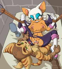 anthro bed black_nose blue_eyes blue_eyeshadow bodily_fluids boots bound breasts brown_nose clothing cum cum_in_vagina cum_inside dominant dominant_anthro dominant_male duo eyeshadow female footwear forced furniture genital_fluids gloves green_eyes handwear makeup male male/female markings membrane_(anatomy) membranous_wings navel nipples penetration penile penile_penetration penis_in_vagina rape restrained ring_(marking) ringed_tail rope sex shoes spread_legs spreading striped_markings striped_tail stripes submissive submissive_anthro submissive_female tail tail_markings tail_tuft tears torn_clothing tuft vaginal vaginal_penetration wings daigaijin ratchet_and_clank sega sonic_the_hedgehog_(series) sony_corporation sony_interactive_entertainment ratchet_(ratchet_and_clank) rouge_the_bat bat lombax mammal 2025 hi_res
