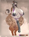 abstract_background animal_genitalia animal_penis anthro areola balls belly big_areola big_balls big_belly big_breasts big_nipples big_penis black_areola black_penis breasts brown_body brown_fur ears_down equine_genitalia equine_penis erect_nipples fur fur_markings genitals grey_body grey_fur grey_hair gynomorph hair half_moon hands_behind_back hooves horn huge_areola huge_belly huge_breasts huge_hips huge_nipples huge_penis huge_thighs hyper hyper_thighs intersex long_hair long_penis looking_at_viewer markings moon navel nipples nude obese ossicone overweight palette penis pivoted_ears pose slightly_chubby slightly_chubby_anthro solo standing tail tail_tuft thick_thighs tuft vein veiny_penis wide_hips chatski giraffe giraffid mammal hi_res watermark