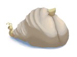 antennae_(anatomy) big_butt black_eyes blush blush_stickers butt butt_focus embarrassed female feral huge_butt looking_at_viewer looking_back looking_back_at_viewer obese overweight shell solo tail tan_body tan_tail jubb gastropod mollusk snail 2019 digital_media_(artwork) pixel_(artwork) signature