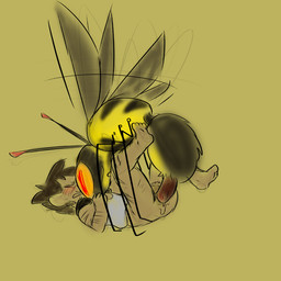 anal anal_penetration antennae_(anatomy) arthropod_abdomen arthropod_abdomen_genitalia arthropod_abdomen_penis balls big_penis bodily_fluids duo genital_fluids genitals hair human_penetrated insect_wings insectophilia interspecies male male/male male_penetrated male_penetrating male_penetrating_male monster_penetrating penetration penis sex simple_background teratophilia wings infurmary failbetter_games fallen_london arthropod bee devil_(fallen_london) human hymenopteran insect mammal wasp 1:1 digital_drawing_(artwork) digital_media_(artwork) hi_res sketch