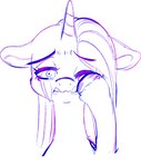 bodily_fluids crying eyelashes feral hair hooves horn one_eye_closed sad solo tears raljoy mythology dana_(raljoy) equid equine horse mammal mythological_creature mythological_equine pony unicorn monochrome sketch