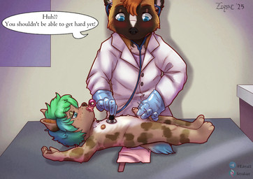 age_difference anthro balls blush diaper doctor duo erection fingerjob foreskin genitals handjob humanoid_genitalia humanoid_penis male male/male medical_instrument neonate open_diaper pacifier penile penis scientific_instrument sex size_difference text toddler young young_anthro young_male liryal canid canine canis domestic_dog mammal absurd_res english_text hi_res