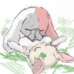 blush covering covering_face cunnilingus duo embarrassed eyes_closed female female/female feral grass oral plant sex shy simple_background spread_legs spreading vaginal bronzecatworld happy_happy_clover sayuri_tatsuyama clover_(happy_happy_clover) mallow_(happy_happy_clover) lagomorph leporid mammal rabbit 1:1 digital_drawing_(artwork) digital_media_(artwork)