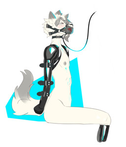 anthro armwear bdsm bondage bondage_gear bound cage clothing collar fellatio gloves handwear latex latex_armwear latex_clothing latex_gloves latex_handwear latex_legwear latex_skinsuit legwear male muzzle_(object) muzzled oral penile sex skinsuit solo tight_clothing mbt mihoyo zenless_zone_zero von_lycaon animal_humanoid canid canid_humanoid canine canine_humanoid canis dog_humanoid domestic_dog humanoid mammal mammal_humanoid hi_res