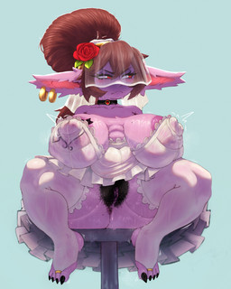 anal_hair anus areola belly big_areola big_breasts big_butt big_nipples bodily_fluids breasts brown_hair butt ear_piercing female genitals hair huge_areola huge_breasts huge_butt huge_nipples huge_thighs humanoid_pointy_ears nipples piercing pink_body pointy_ears pubes puffy_areola puffy_nipples red_eyes slightly_chubby solo spread_legs spreading sweat sweaty_breasts sweaty_legs sweaty_thighs thick_thighs vulva wedding_veil chichichoart league_of_legends riot_games tencent fan_character masu humanoid yordle 4:5 absurd_res hi_res