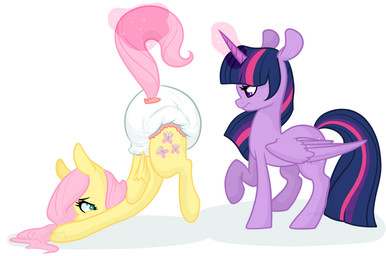 clothing cutie_mark diaper duo female feral horn magic_user simple_background standing wings monsterbunny friendship_is_magic hasbro my_little_pony mythology fluttershy_(mlp) twilight_sparkle_(mlp) equid equine mammal mythological_creature mythological_equine pegasus winged_unicorn 2015 archived_source digital_drawing_(artwork) digital_media_(artwork)