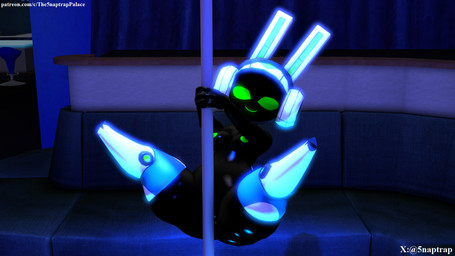 big_butt black_body blue_clothing blue_curtains blue_legwear blue_light blue_sofa blue_stockings boots breasts butt clothing curtains dancing electronics female footwear furniture green_eyes green_face hands_on_object headphones latex latex_clothing latex_skinsuit legwear long_ears looking_at_viewer machine nude nude_female pole pose shoes size_difference skinsuit small_breasts smaller_female smile smiling_at_viewer sofa solo stockings stripper_pole text thick_thighs tight_clothing white_boots white_clothing white_footwear wide_hips 5naptrap patreon project_turboblast tempo_(project_turboblast) humanoid lagomorph leporid living_machine mammal robot robot_humanoid 16:9 3d_(artwork) digital_media_(artwork) hi_res source_filmmaker_(artwork) url widescreen