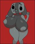 anthro big_breasts breasts female huge_breasts looking_at_viewer nipples nude short_stack simple_background smile solo thick_thighs wide_hips honwell nintendo nintendo_switch switch_dog animate_inanimate canid mammal absurd_res hi_res