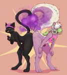 anthro ass_to_ass black_body black_fur butt chastity_cage chastity_device duo fart fart_cloud fart_fetish farting_on_another farting_together femboy fur gas_mask male male/male mask nude purple_body purple_fart_cloud purple_fur raised_tail skunk_tail slim smelly tail thick_tail unusual_fart wearing_chastity_cage wearing_chastity_device peterrr domestic_cat felid feline felis mammal mephitid skunk hi_res