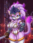 amber_eyes anthro armor big_breasts bikini_armor breasts camel_toe clothing female fur gauntlets gloves hair handwear headgear helmet melee_weapon navel nipple_outline open_mouth photo_background purple_body purple_fur purple_hair solo sword unconvincing_armor weapon barely_sly sega sonic_and_the_black_knight sonic_storybook_series sonic_the_hedgehog_(series) blaze_the_cat sir_percival_(sonic_and_the_black_knight) domestic_cat felid feline felis mammal 2023 hi_res photography_(artwork)