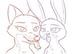 2017 after_sex aliasing anthro bodily_fluids buckteeth canid canine cum cum_on_face cum_on_tongue digital_media_(artwork) disney duo female fox genital_fluids half-closed_eyes judy_hopps lagomorph leporid looking_at_viewer mammal mature_anthro mature_female mrs._wilde narrowed_eyes nude open_mouth rabbit red_fox simple_background smile teeth tggeko tongue tongue_out true_fox white_background zootopia