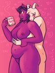 anthro big_butt blush bottomwear bra butt clothing container cup dry_humping duo female femboy holding_wrist hug hugging_another hugging_from_behind male male/female mug pants slightly_chubby sports_bra underwear yoga_pants dracozhilla undertale undertale_(series) asriel_dreemurr catty_(undertale) boss_monster_(undertale) felid humanoid mammal 3:4 hi_res