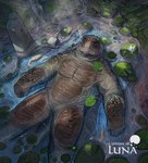 anthro detailed_background eyes_closed featureless_crotch fingers male partially_submerged solo themefinland reptile scalie tortoise turtle 2021 digital_media_(artwork)