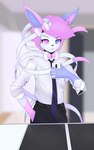 anthro clothed clothing electronics hair heterochromia looking_at_viewer male mirror_selfie necktie phone ribbons selfie simple_background smile solo suit fernandlp nintendo pokemon samsung eeveelution generation_6_pokemon pokemon_(species) sylveon 5:8 digital_drawing_(artwork) digital_media_(artwork) hi_res