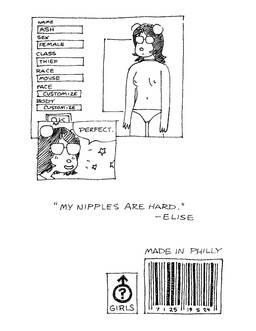 anthro bar_emanata barcode breasts character_creator choker clothed clothing dialogue emanata eyewear female gender_symbol glasses jewelry male_symbol navel necklace open_mouth open_smile panties round_ears round_nose simple_background small_breasts smile star symbol text topless underwear user_interface wearing_glasses white_background gaydottiff ash_(gaydottiff) mammal mouse murid murine rodent 2024 back_cover black_and_white comic cover english_text hi_res monochrome trans_(lore) trans_woman_(lore)