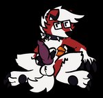 animal_genitalia animal_penis canine_genitalia canine_penis collar erection eyewear feral genitals glasses holding_penis knot male penis simple_background solo spiked_collar spikes transparent_background trout_(artist) nintendo pokemon canid canine generation_7_pokemon lycanroc mammal midnight_lycanroc pokemon_(species) alpha_channel