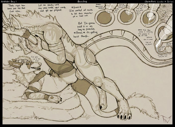 abdominal_bulge anthro balls balls_deep bodily_fluids cervical_penetration cum cum_in_ovaries cum_in_uterus cum_inside dialogue duo ejaculation fallopian_tubes genital_fluids genitals herm humanoid_genitalia humanoid_penis impregnation impregnation_attempt internal internal_vaginal intersex intersex/male male maleherm multiple_ova muscular muscular_male ovaries ovum penetration penis penis_in_uterus profanity text uterus vaginal_canal fellowwolf kinktober kinktober_2025 mythology gariyuu landon_(fellowwolf) canid canine canis dragon hybrid mammal mythological_creature mythological_scalie scalie wolf 11:8 2025 absurd_res english_text hi_res sketch