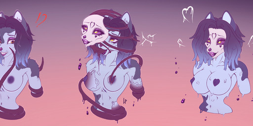 anthro big_breasts bimbofication bimbofied brainwashing breasts dollification female latex liquid_latex looking_pleasured solo tentacles transformation hermitpioneer may_hem 3:1 absurd_res hi_res