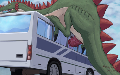 4_toes blood blood_on_penis bodily_fluids broken_glass bus claws cloacal_penis commercial_vehicle death dragons_fucking_cars erection feet feral feral_penetrating from_behind_position genital_fluids genitals glass green_body green_scales male male_penetrating mounting no_pupils open_mouth outside penetration penile_spines penis red_spikes scales seminal_groove sex solo spikes spikes_(anatomy) tail teeth toes vehicle vehicle_penetrated wings yellow_eyes pokegontc european_mythology my_instant_death_ability_is_so_overpowered mythology dragon mythological_creature mythological_scalie scalie western_dragon wyvern 16:10 2025 digital_media_(artwork) hi_res widescreen