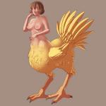 3_toes 5_fingers areola biped bipedal_taur black_claws blush breasts brown_background brown_body brown_hair brown_skin claws feathers feet female fingers hair nipples nude simple_background solo standing talons toes yellow_body yellow_feathers angrboda european_mythology final_fantasy greek_mythology mythology square_enix avian avian_taur chocobo chocobo_taur harpy humanoid_taur mythological_avian mythological_creature taur 1:1