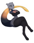 :< anthro black_clothing black_legwear black_thigh_highs bottomwear clothed clothed_anthro clothed_female clothing crossed_arms crossed_legs female female_anthro front_view grey_body grey_bottomwear grey_clothing grey_shirt grey_skirt grey_topwear legwear midriff mouth_closed shirt simple_background skirt small_waist solo tail thick_thighs thigh_highs topwear white_background abyss_creature_(artist) nintendo pokemon team_rocket generation_1_pokemon legendary_pokemon mewtwo pokemon_(species) 2024 4:5 absurd_res digital_drawing_(artwork) digital_media_(artwork) full-length_portrait hi_res portrait