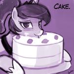 cake dessert female feral food hooves horn solo text lumineko friendship_is_magic hasbro my_little_pony mythology dream_luna princess_luna_(mlp) equid equine mammal mythological_creature mythological_equine unicorn 1:1 digital_media_(artwork) monochrome