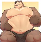 accessory anthro areola belly belly_squish big_belly big_pecs bulge clothing eye_scar facial_scar headband huge_belly looking_at_viewer male musclegut muscular muscular_male nipples overweight overweight_anthro overweight_male pecs scar simple_background sitting solo spread_legs spreading squish underwear same22shark nelson_bear bear mammal 2023 absurd_res hi_res