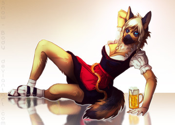 blonde_hair blue_eyes brown_fur canine dog female fur hair looking_at_viewer mammal snow-body solo
Rating: Safe
Score: 5
User: xXK1T5UN3Xx
Date: March 10, 2014