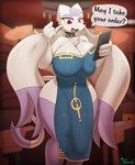 2019 absurd_res anthro anthrofied big_breasts big_penis breasts bulge cleavage clothed clothing cocoa_(miso_souperstar) detailed_bulge dialogue digital_drawing_(artwork) digital_media_(artwork) english_text generation_5_pokemon genital_outline genitals gynomorph half-closed_eyes hi_res holding_object huge_breasts intersex mienshao miso_souperstar narrowed_eyes nintendo nipple_outline open_mouth penis penis_outline pokemon pokemon_(species) pokemorph red_eyes signature solo speech_bubble text tongue