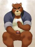 balls bear black_nose blush censored clothing erection eyebrows juuichi kemono male masturbation morenatsu penis precum shirt simple_background solo tank_top 白子
Rating: Explicit
Score: 2
User: terminal11
Date: January 01, 2014