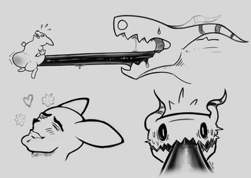 abdominal_bulge ambiguous_gender anal bodily_fluids duo feral heart_symbol long_tongue oral rimming saliva sex simple_background surprised teeth tongue tongue_out unwilling_to_willing hexadec rain_world videocult yaranaika lizard_(rain_world) slugcat hi_res meme monochrome