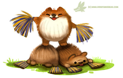 ambiguous_gender beady_eyes black_eyes blep brown_body brown_fur eyes_closed feral fur grass group humor plant pom_poms pun simple_background tongue tongue_out visual_pun white_background white_body white_fur piper_thibodeau canid canine canis domestic_dog mammal pomeranian spitz digital_media_(artwork) digital_painting_(artwork) painting_(artwork)