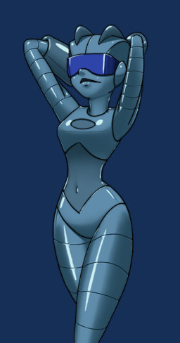 biped blue_visor breasts featureless_breasts female female_humanoid glistening glistening_body grey_body grey_lips hands_behind_head lips machine medium_breasts metallic_body monoboob mouth_closed navel not_furry nude nude_female nude_humanoid simple_background small_waist solo transparent_background visor walking spacechoochoo quack_pack agent_x_(quack_pack) android humanoid robot robot_humanoid 2025 alpha_channel hi_res portrait three-quarter_portrait