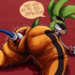 angry anthro big_butt bottomwear butt clothed clothing dialogue duo feet female foot_on_butt footwear huge_butt looking_back male male/female pants profanity sharp_teeth shoes simple_background speech_bubble tail teeth text thick_thighs tight_bottomwear tight_clothing tight_pants wide_hips tascom idw_publishing sega sonic_the_hedgehog_(comics) sonic_the_hedgehog_(idw) sonic_the_hedgehog_(series) sonic_the_hedgehog surge_the_tenrec afrosoricid eulipotyphlan hedgehog mammal tenrec 1:1 2023 english_text hi_res