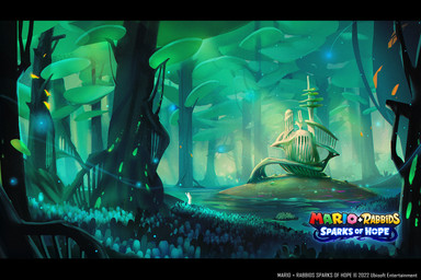 amazing_background ambiguous_anthro ambiguous_gender anthro building copyright_symbol detailed_background forest fur grass light not_furry_focus nude_ambiguous nude_anthro outside plant river rock scenery_porn solo standing symbol text toony tree water white_body white_fur year alessandra_de_bernardis mario_plus_rabbids_sparks_of_hope raving_rabbids rayman_(series) ubisoft lagomorph mammal rabbid 2023 colored detailed digital_drawing_(artwork) digital_media_(artwork) english_description english_text hi_res letterbox lighting official_art shaded