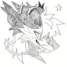 ambiguous_form cheek_tuft facial_tuft fangs fur hair horn horn_jewelry horn_ring jewelry male mouth_closed ring_(jewelry) scales side_view simple_background solo star teeth tuft whiskers white_background thorn_paw mythology dragon furred_dragon furred_scalie mythological_creature mythological_scalie scalie 1:1 2025 headshot_portrait icon monochrome portrait