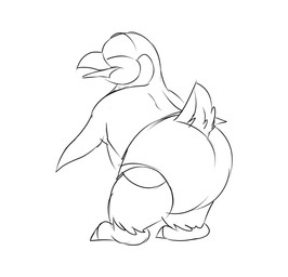 anthro beak bottomwear butt clothed clothing eyes_closed feathers loincloth loincloth_only male rear_view shaking_butt solo tail tail_feathers topless enricthepenguin enric avian bird penguin 2d_animation animated digital_media_(artwork) loop