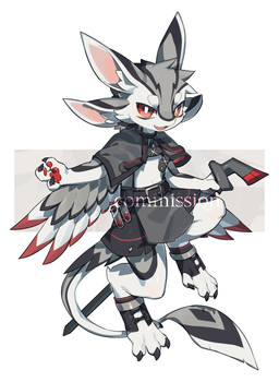 3_fingers 4_ears 4_toes ambiguous_anthro ambiguous_gender anthro belt biped black_belt bottomwear claws clothed clothed_ambiguous clothed_anthro clothing cute_fangs digitigrade eyebrows fangs feathers feet finger_claws fingers footwear grey_body grey_bottomwear grey_clothing grey_topwear handpaw holding_object kemono midriff multi_ear multicolored_body multicolored_feathers multicolored_tail open_mouth open_smile pawpads paws pupils red_eyes red_pawpads simple_background smile smiling_at_viewer solo tail teeth toe_claws toes topwear white_body white_eyebrows white_pupils white_sclera winged_arms wings theresnobody827 avali avian 2026 digital_media_(artwork) full-length_portrait hi_res portrait shaded