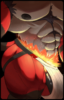abs anthro areola balls barely_visible_balls barely_visible_genitalia barely_visible_penis big_bulge big_muscles big_pecs big_penis biped black_areola black_body black_border black_fur black_nipples black_penis border bulge clothed clothed_anthro clothed_male clothing detailed_bulge faceless_anthro faceless_character faceless_male fire fur genital_outline genitals grey_body grey_fur jockstrap jockstrap_only male multicolored_body multicolored_fur muscular muscular_anthro muscular_male muscular_thighs nipples pecs penis penis_outline quads red_body red_fur solo tail three-quarter_view topless topless_anthro topless_male underwear underwear_only white_clothing white_jockstrap white_underwear croconut nintendo pokemon generation_7_pokemon incineroar pokemon_(species) digital_media_(artwork) hi_res shaded