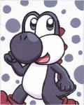 ambiguous_gender open_mouth smile solo tongue duck_hunt_dog_(artist) mario_bros nintendo black_yoshi dinosaur prehistoric_species reptile scalie yoshi 2017 hi_res