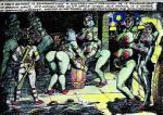 breasts butt female genitals group hair male melee_weapon nipples nude pubes pussy standing sword weapon edgar_rice_burroughs james_killian_spratt a_princess_of_mars john_carter alien green_martian human mammal thark comic low_res traditional_media_(artwork)