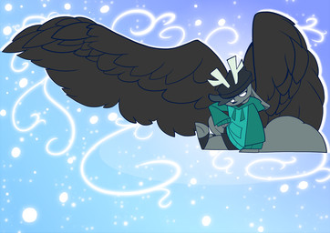 abstract_background anthro antlers beanie black_hair black_wings bottomwear clothing ears_down fluffy fluffy_tail fur glowing grey_body grey_fur hair hat headgear headwear hoodie horn large_wings male pivoted_ears shorts sitting solo tail topwear wings umbrella_l0vely jumpcut! mythology ash_trueman hybrid lagomorph mammal mythological_creature wolpertinger digital_drawing_(artwork) digital_media_(artwork)