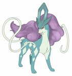 ambiguous_gender bared_teeth blue_body blue_fur fangs feral fur glistening glistening_eyes mane purple_mane red_eyes solo teeth milk-jug nintendo pokemon generation_2_pokemon legendary_pokemon pokemon_(species) suicune hi_res