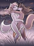 2018 anthro breast_squish breasts breasts_frottage brown_body brown_fur butt canid canine canis cassia_(seff) claws digital_media_(artwork) duo ear_piercing embrace eyes_closed fan_character female female/female fox fur grass hand_behind_back hand_behind_head hand_on_back heresy_(artist) hug inner_ear_fluff keidran kissing mammal multicolored_body multicolored_fur night nude outside piercing plant romantic romantic_couple roselyn_(twokinds) shaded side_boob squish star tuft two_tone_body two_tone_fur twokinds white_body white_fur wind wolf