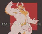 anthro balls barazoku genitals kemono male penis solo nellory deltarune undertale undertale_(series) asgore_dreemurr bovid caprine goat mammal hi_res