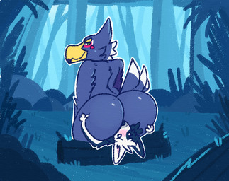 anal anthro beak big_butt black_body black_feathers black_fur blush butt butt_grab duo facesitting feathers fur green_eyes hand_on_butt log looking_back male male_rimmed male_rimming male_rimming_male multicolored_body multicolored_feathers multicolored_fur oral outside plant rimming rimming_male sex sitting sitting_on_another thick_thighs two_tone_body two_tone_feathers two_tone_fur white_body white_feathers white_fur wood yellow_eyes clawzetto breath_of_the_wild nintendo the_legend_of_zelda revali sephie_(anirecast) avian bird border_collie canid canine canis collie domestic_dog herding_dog mammal pastoral_dog rito sheepdog digital_media_(artwork)