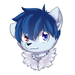 anthro blue_body blue_ears blue_eyes blue_fur blue_hair blue_inner_ear_fluff cheek_tuft closed_smile facial_tuft front_view fur glistening glistening_eyes hair heterochromia inner_ear_fluff light_body light_ears light_fur light_inner_ear_fluff male mouth_closed neck_tuft simple_background slight_smile smile solo tuft unsigned white_background kewkungzn 1:1 headshot_portrait hi_res icon portrait