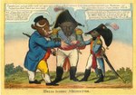 2_horns anthro bicorne cane clothed clothing dialogue fully_clothed gesture group hand_holding handshake hat headgear headwear horn male male/male melee_weapon military_uniform napoleonic style_emulation sword trio uniform weapon charles_williams_(printmaker) john_bull napoleon_bonaparte russian_bear bear bicorn bovid bovine cattle equid equine haplorhine mammal monkey primate hi_res lithograph_(artwork) traditional_media_(artwork)